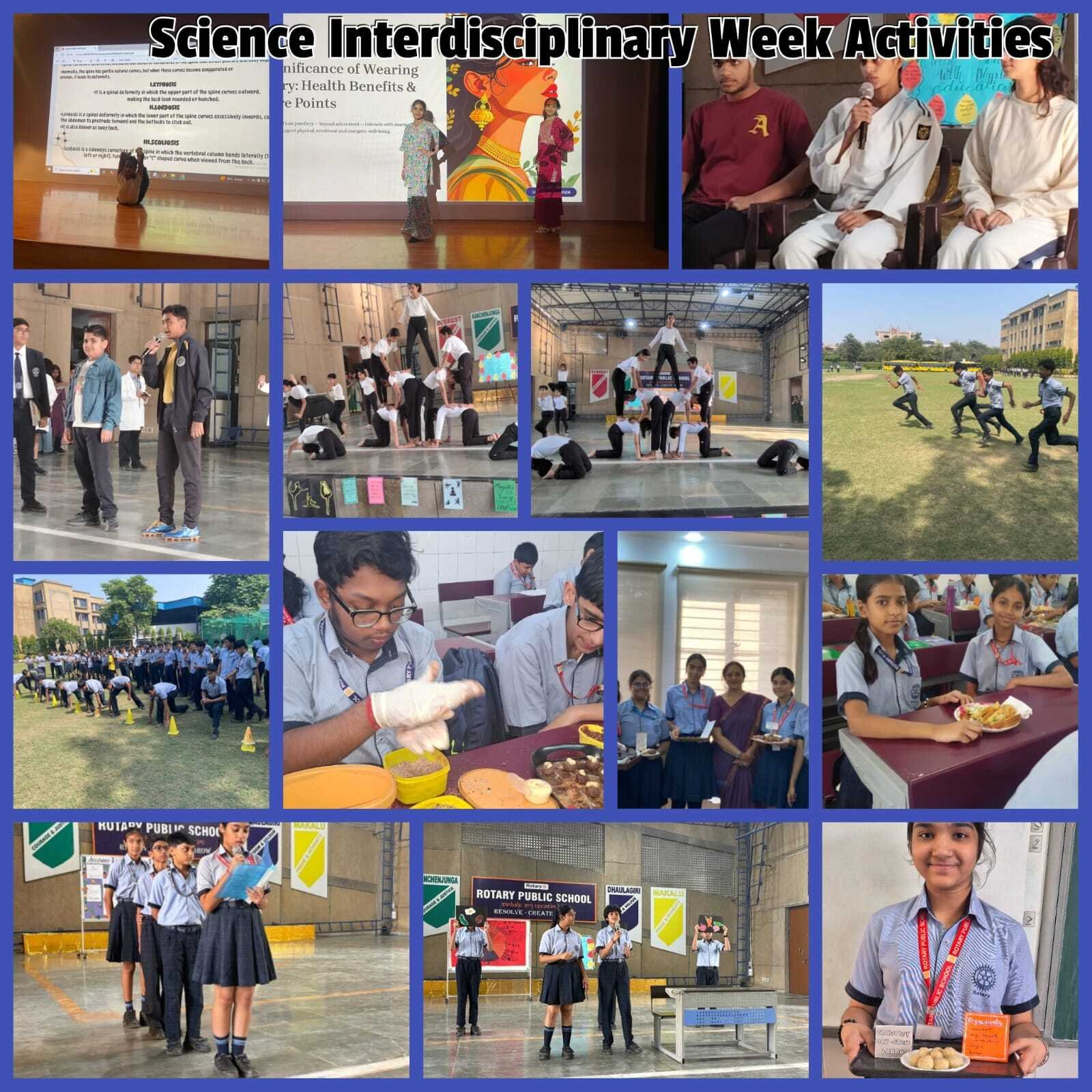 GLIMPSES OF INTERDISCIPLINARY WEEK(SCIENCE +PHYSICAL  EDUCATION)